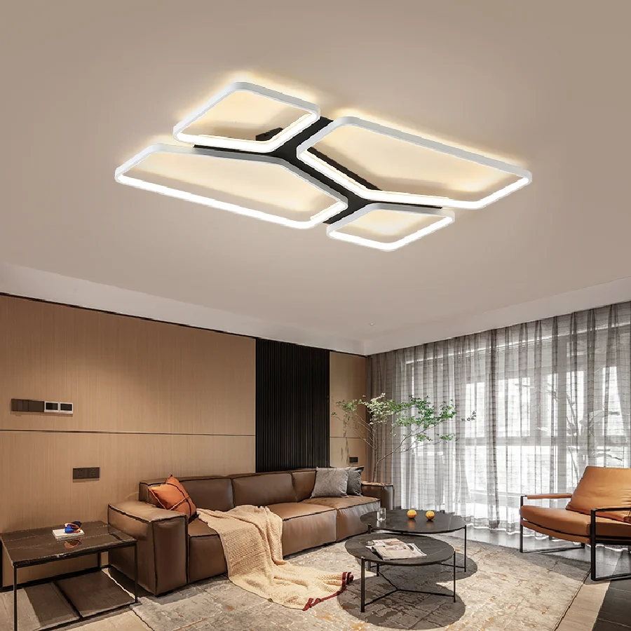 

Rectangle/Square Surface mounted Modern led Chandelier for Living Room Bedroom Study Room Indoor led ceiling Chandeliers Fixture