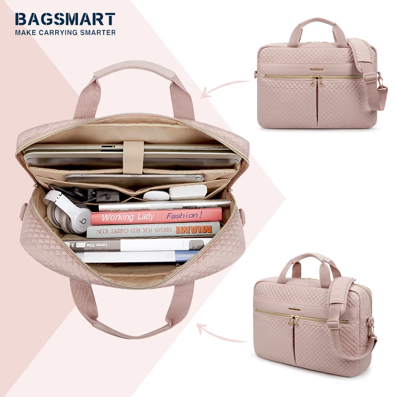 BAGSMART Large Capacity 17 inch Laptop Bag Shoulder Messenge