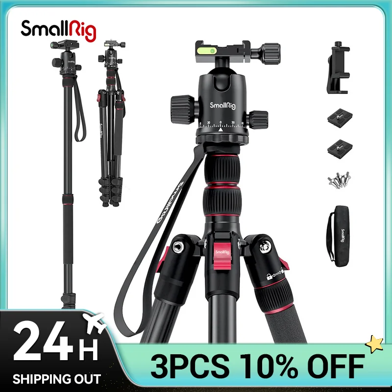 

SmallRig T-20 Aluminium Alloy Tripod Professional Photography DSLR Camera Portable Camera Mobile Phone Tripod 3474C