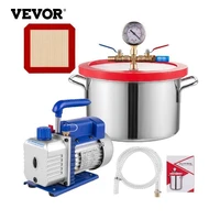 vevor 2 5 to 7cfm refrigerant vacuum pump hvac refrigeration with premium vacuum chamber kit for household air condition packing