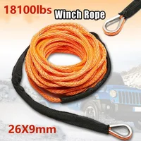 Synthetic Winch Rope Cable Truck Boat Emergency Replacement ATV UTV 12 Strand String 18100lbs 26mx9mm Car Outdoor Accessories