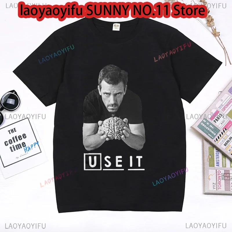 Мужская футболка House MD Dr Use it Fun летняя модная с коротким рукавом и круглым вырезом