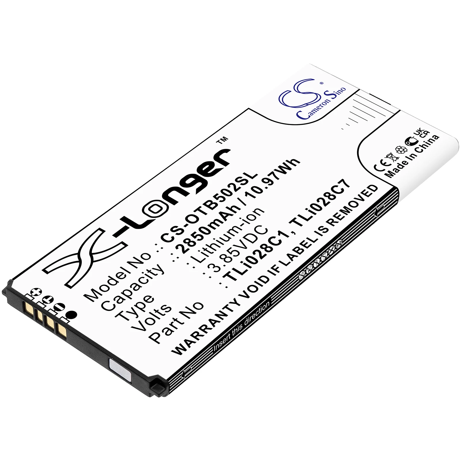 

CS Mobile SmartPhone Battery for Alcatel 1B 2020 OT-5002A 5002D 5002F 5002I 5002M 5002X 5002H Fits 5002H TLi028C7 2850mAh
