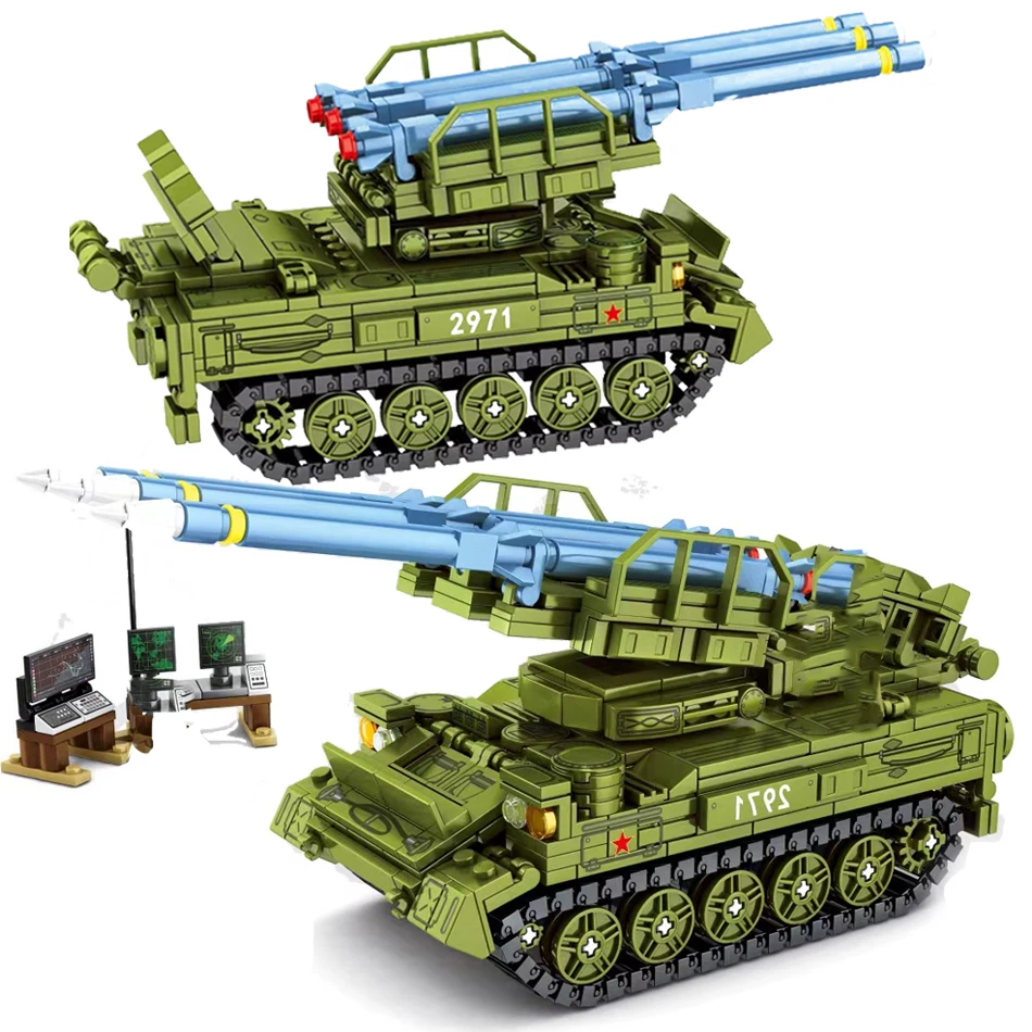 

506pcs Military RU SA-6 Tank Building Blocks Truck bricks Boy Army With 3 Soldier Figures Toys for children