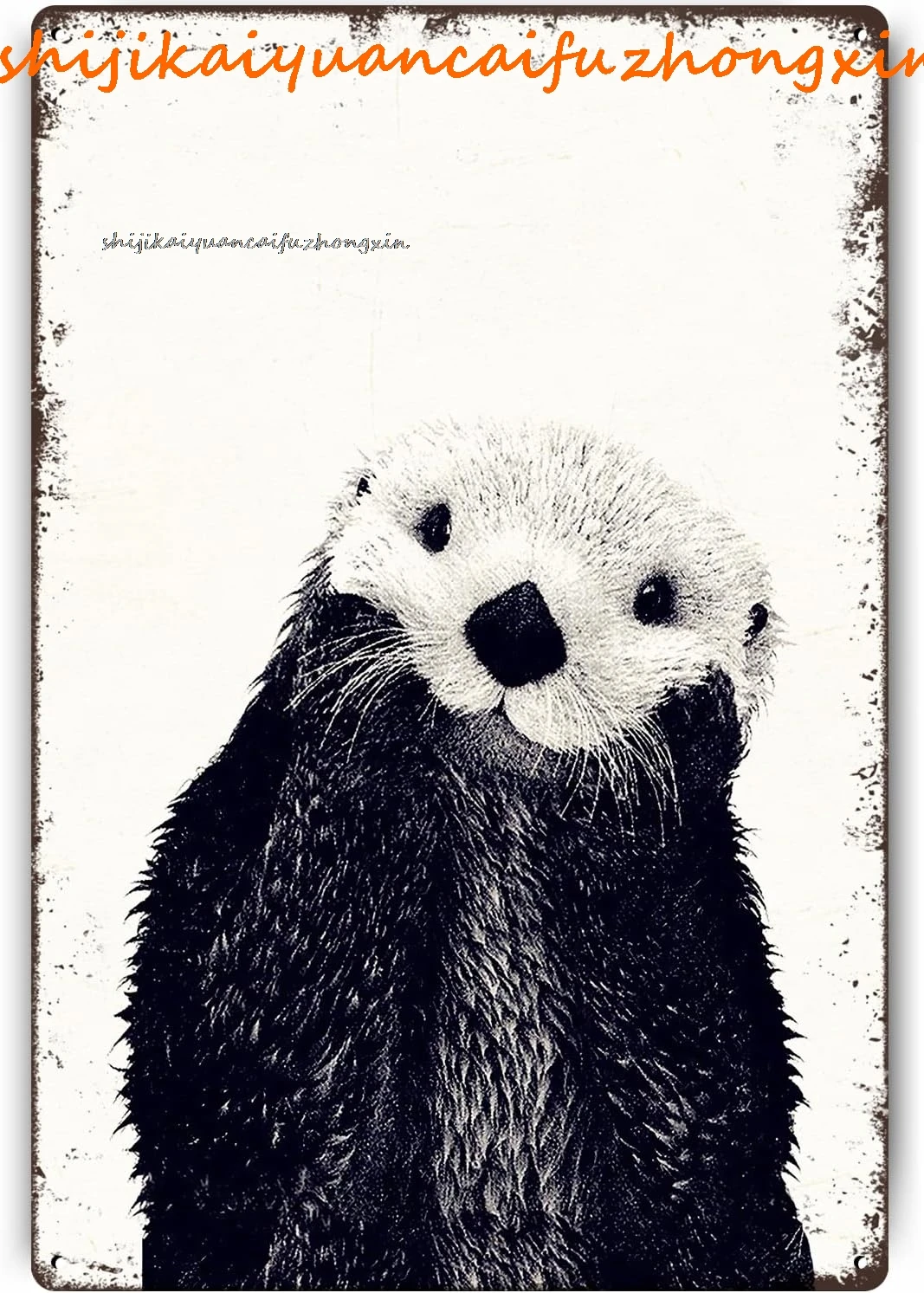 Металлическая вывеска Znzd с морской выдрой