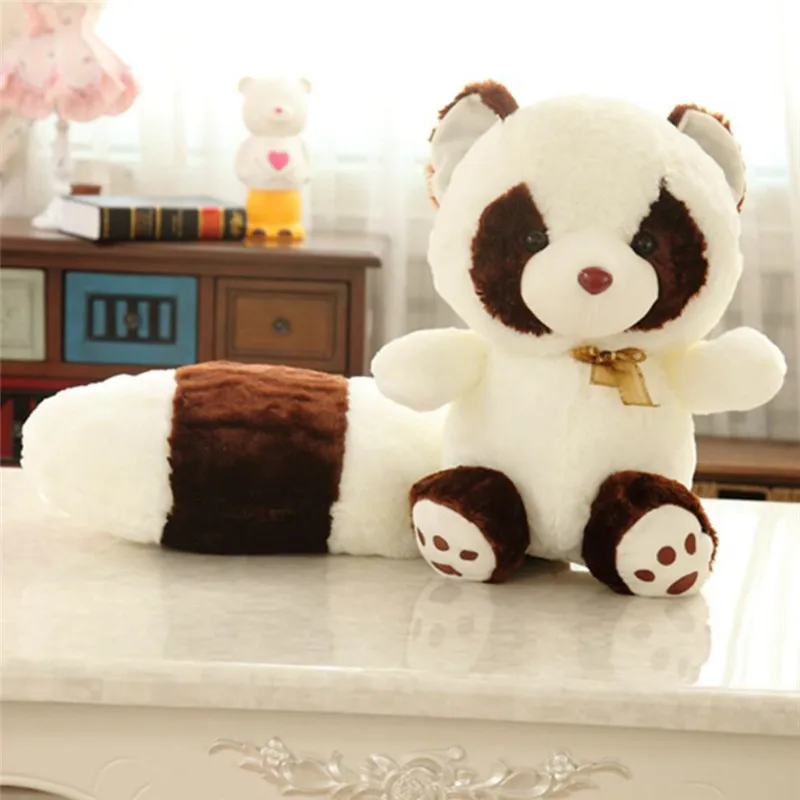 Симпатичная плюшевая игрушка с длинным хвостом енот детский игровой мат мягкая