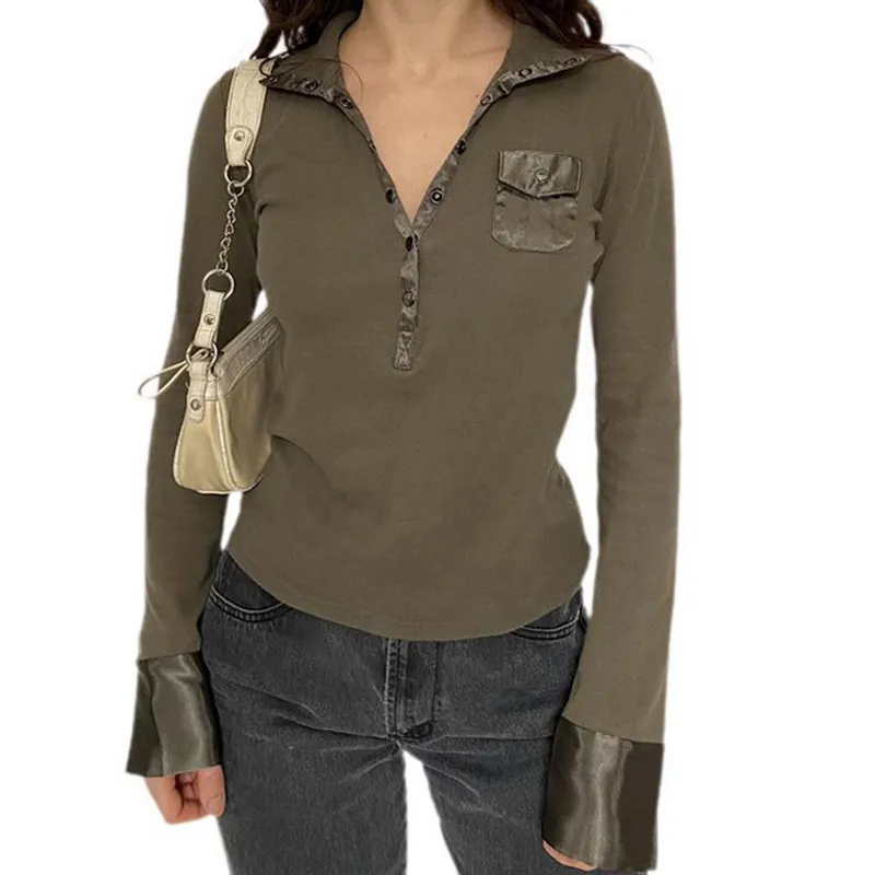 

Женские винтажные футболки, сезон осень-зима 2022, сексуальный укороченный топ, одежда y2k в стиле Харадзюку, волшебный Топ с длинным рукавом, уличная одежда