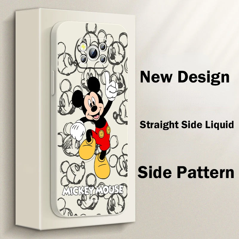 

Disney Mickey Mouse Baby Liquid Rope Phone Case For Xiaomi Poco X5 X4 X3 Pro NFC F4 F3 GT M5s M4 M3 C55 C50 5G Cover