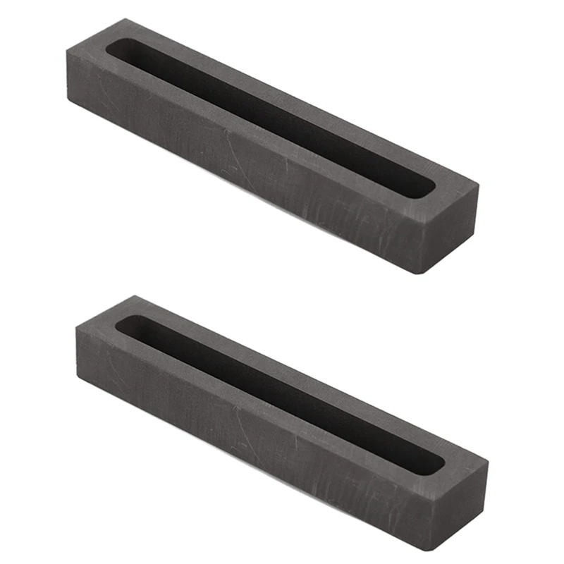 

2 PCS Ingot Mold Crucible Mould For Casting Gold Silver Metal Copper Brass 3.1X0.3X0.3Inch