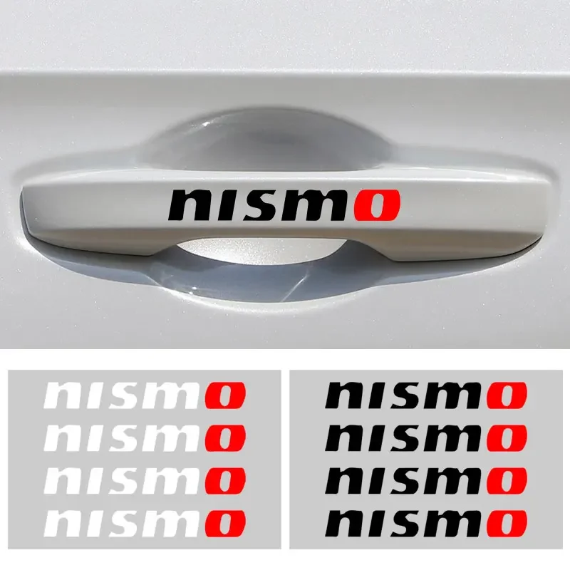 4 шт. наклейки на дверные ручки автомобиля для Nissan Nismo Tiida Teana Skyline X-Trail Qashqai GTR лист