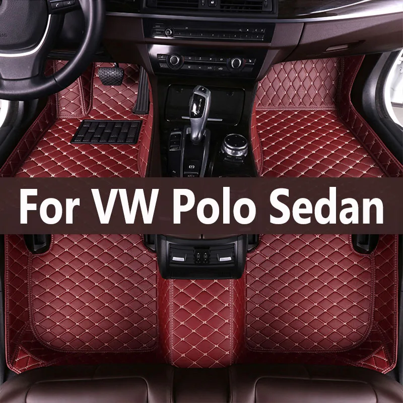 Фото Автомобильные коврики для VW Volkswagen Polo Sedan 2011 2012 2013 2014 2015 2018, автомобильные кожаные ковры, коврики для ног, аксессуары №1