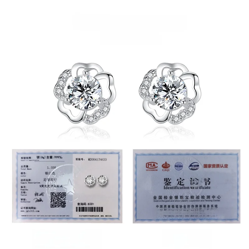 Omiky серебряные серьги-гвоздики из стерлингового серебра 999 пробы женские