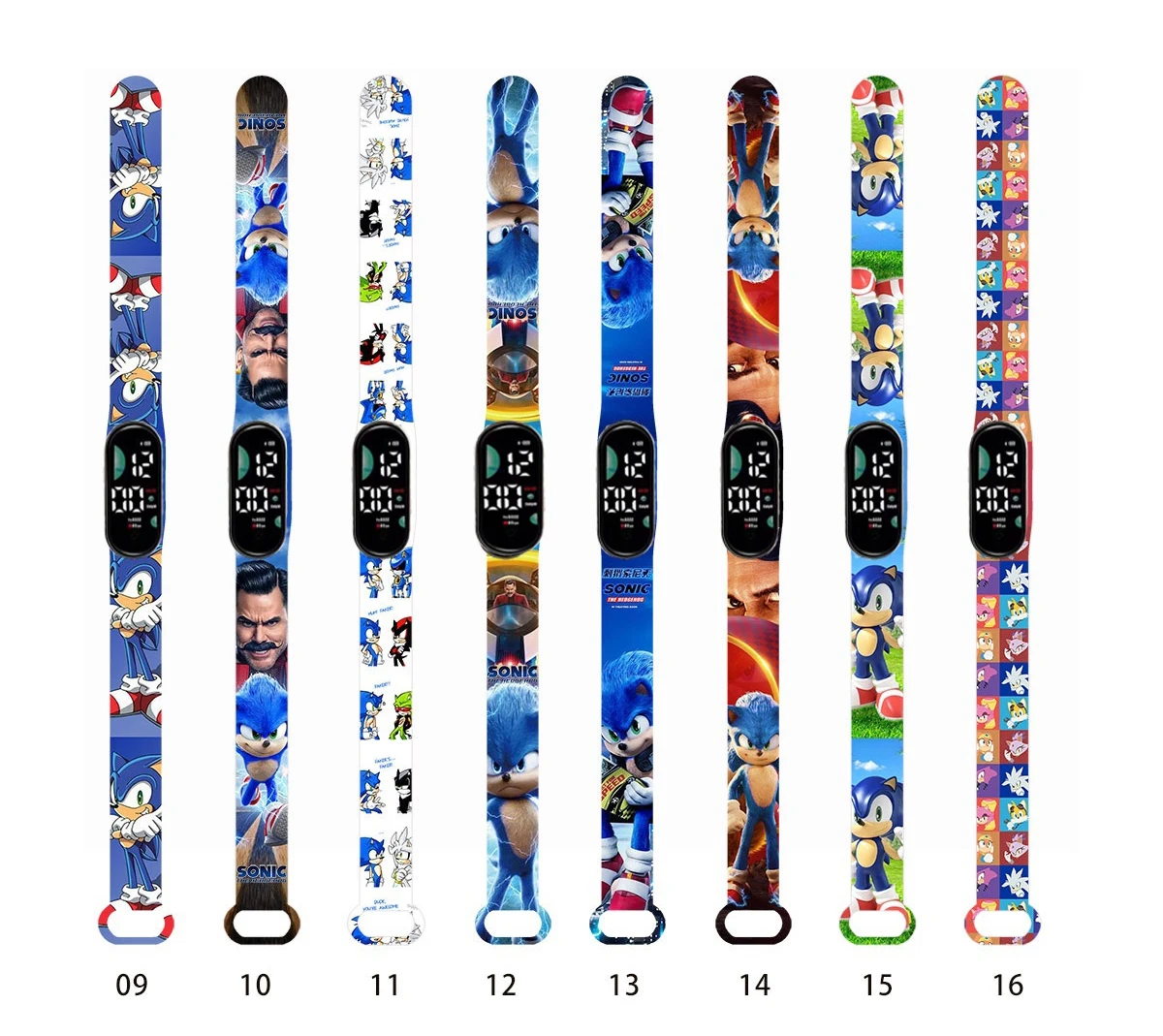 

New pikachu Sonic Child Watchs Anime Pikachu Cartoon Digital Electronic LED Student Silicone Wristband Kids Puzzle Watch Gifts