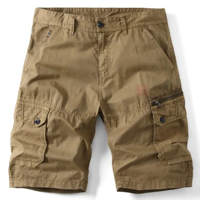 

Mens Military Cargo Shorts Summer army green Cotton Shorts men Loose Multi-Pocket Shorts Homme Casual Bermuda Trousers