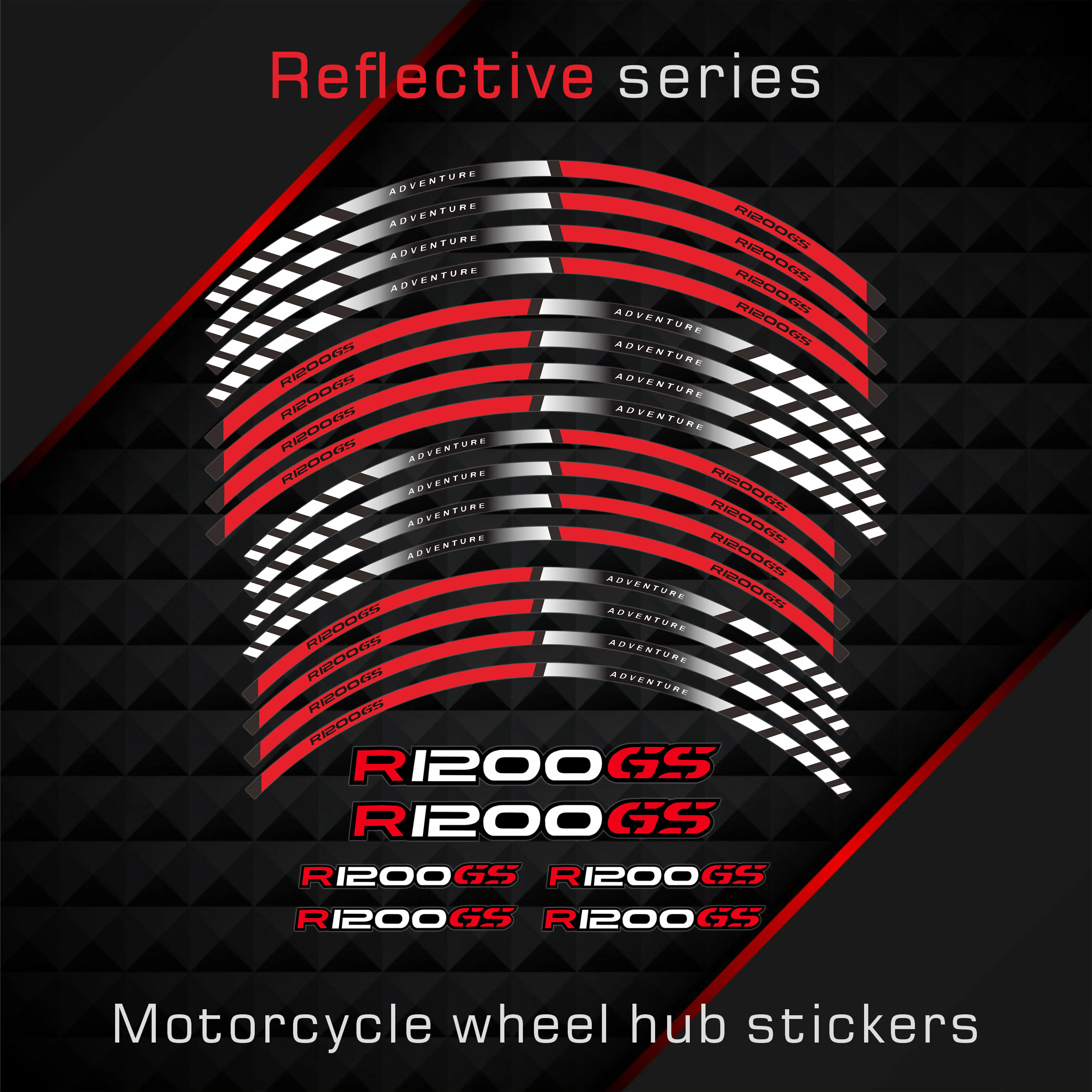 

Светоотражающие мотоциклетные наклейки GS, комплект обода колеса, колеса скутера, полоски с логотипом для BMW R1200GS R1250GS Adventure R1200 R1250