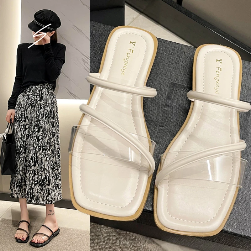 

Женские Классические шлепанцы, повседневные сандалии на плоской подошве, лето 2023