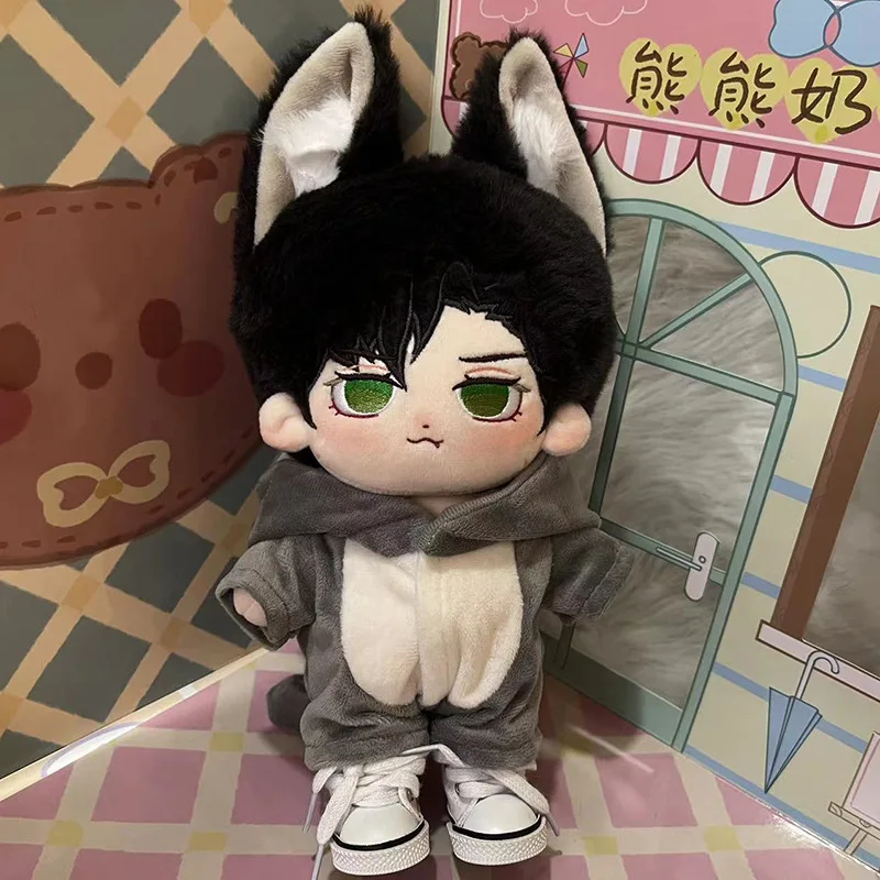 

Cute Original No Attribute Plush Cotton 20cm Fox Ear Tail Green eyes Boy Doll Body Toys 20cm Change Clothes Plushie Xmas Gift