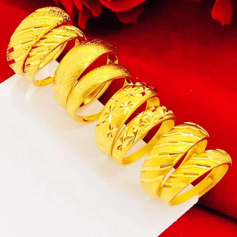 

Lovers' Gold-plated Fake Gold Meteor Shower All Over the Sky Star Ring Men and Women's Wedding Rings Do Not Fade