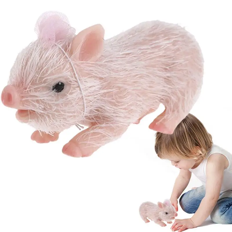 

Pig High Simulation Silicone Piglet Miniature Pig Figurines Toys Realistic Baby Pigs Animals Cake Toppers Birthday Gifts For