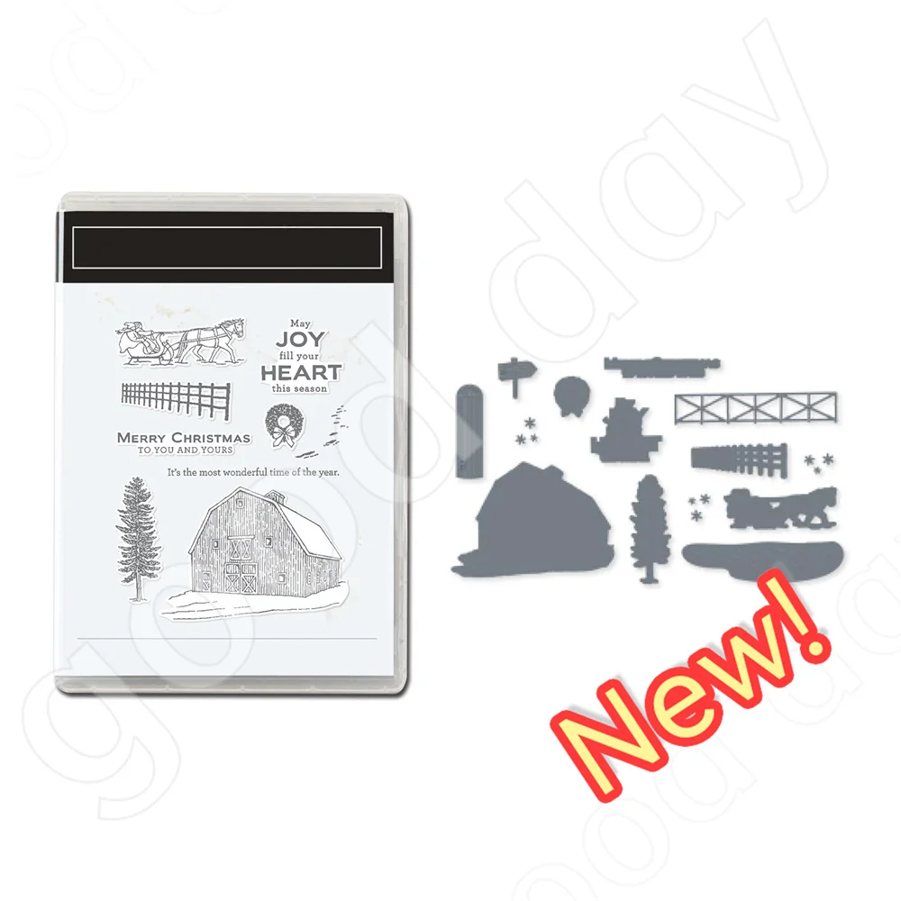 

New Arrival Christmas Barn Clear Stamps or Metal Cutting Dies Sets for DIY Craft Making Card Scrapbooking 2023 Christmas