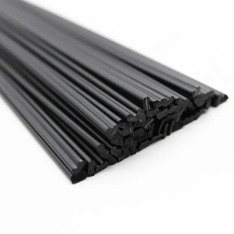 200mm Long Black Double Round 2.5x5mm ABS Plastic Welding Rods Motorcycle Motorbike Fairings Repairs