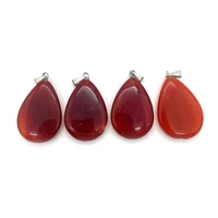 2pcs natural stone red agate necklace pendant 20x30mm classic drop shape pendant diy jewelry making necklace earring accessories