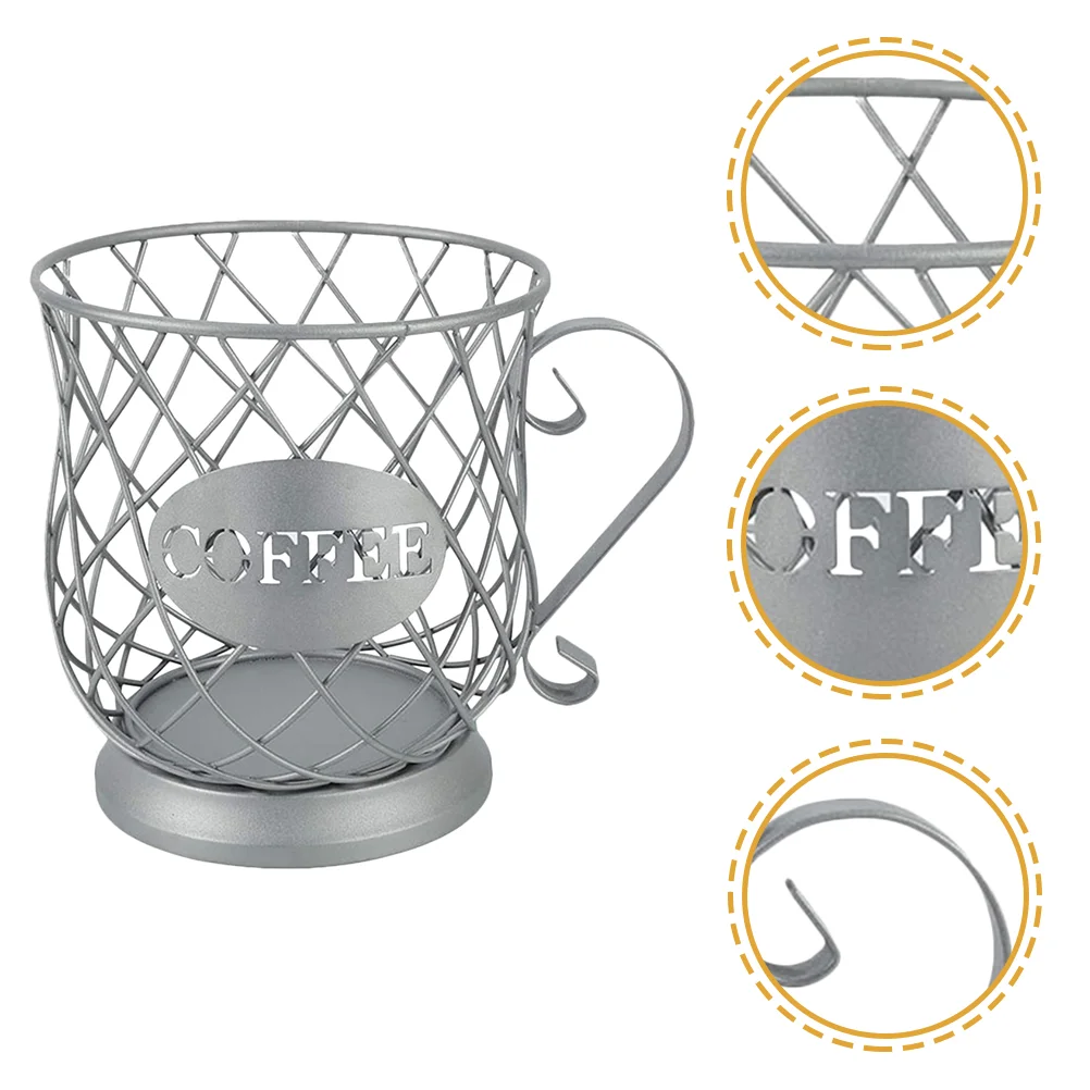 

Coffee Basket Holder Fruit K Espresso Cups Organizer Bowlstorage Keeper Kitchen Iron Bar Container Station Kup Mug Creamer
