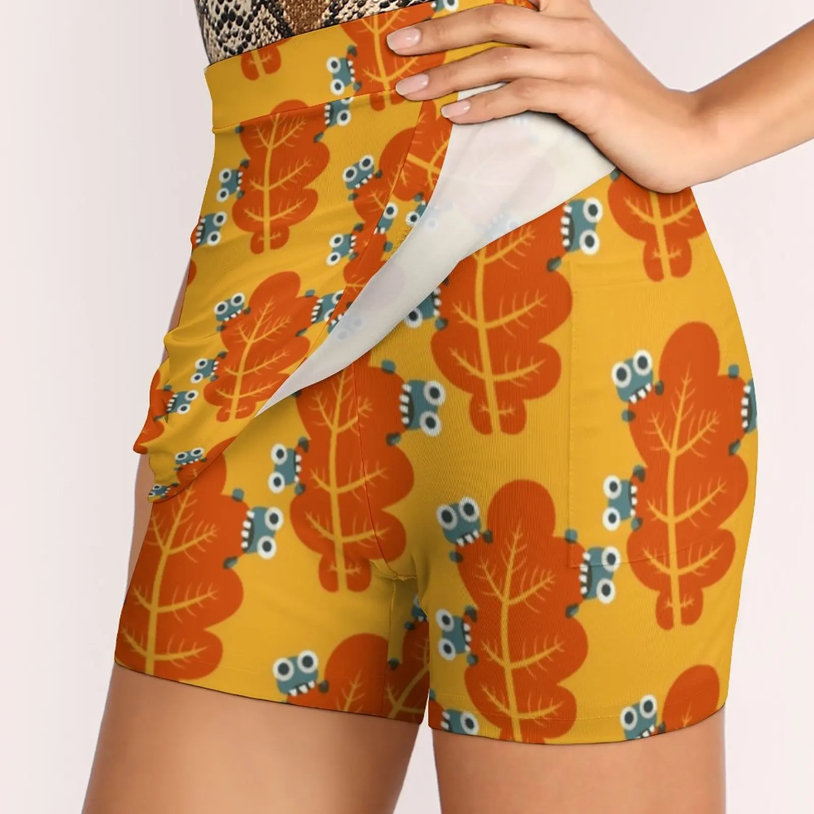 Юбка Женская Осенняя в Корейском стиле Модная легкая брючная юбка с принтом