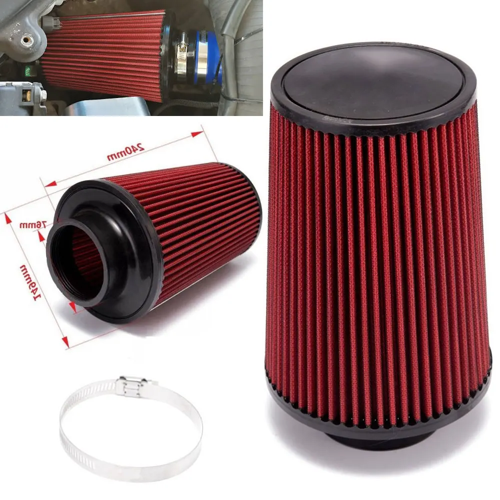 

K & n 76MM 3 Inch Air Filter Flow Intake Pipe Power Airfilter Inlet Filter Modified Air Filter Tall Round Tapered Intake Filter