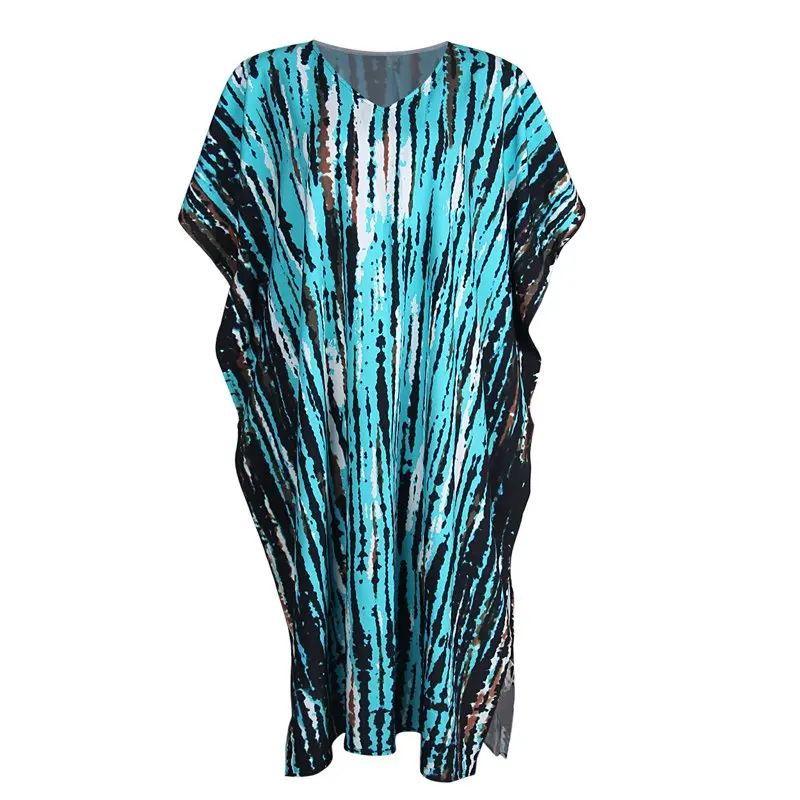 

Женская Пляжная накидка размера плюс с V-образным вырезом и разрезом сбоку