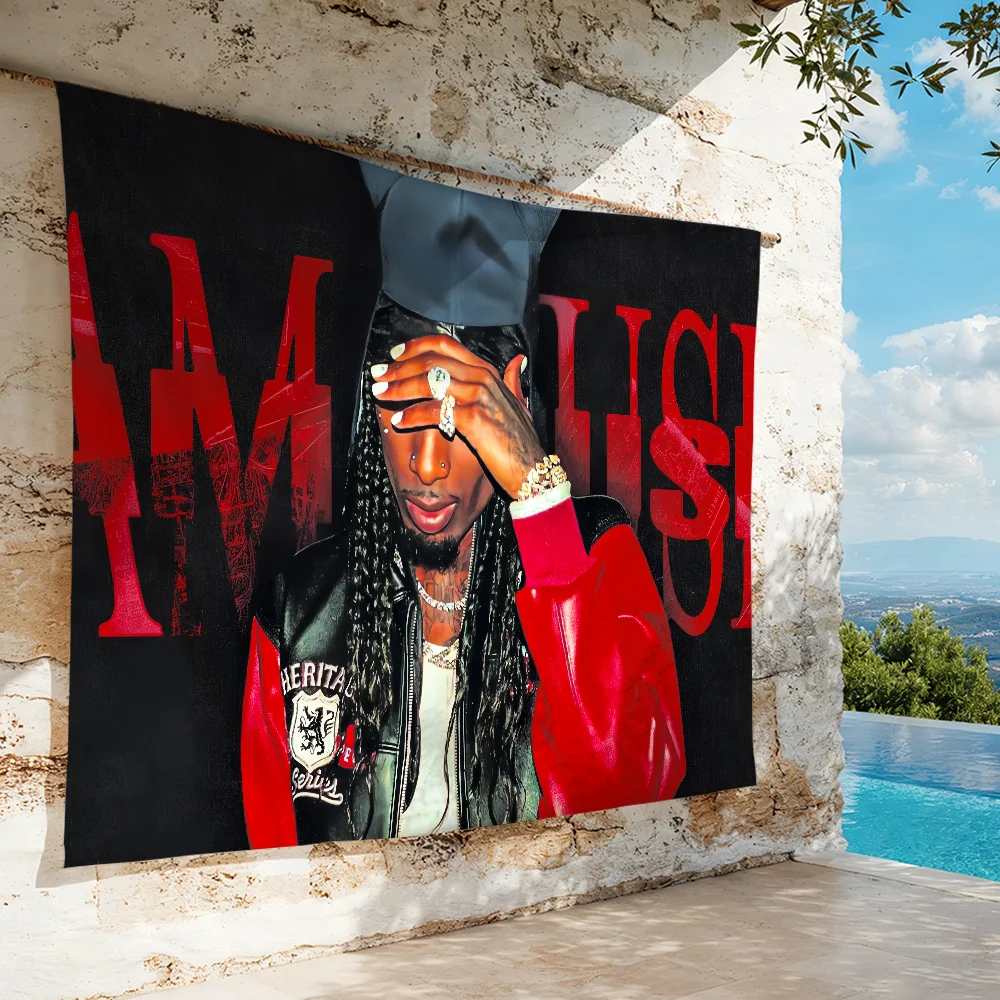 Фото Флаг с изображением рэпера P-Playboi Carti I Am Music для гостиной, дома, общежития, декора стен, для кемпинга, вечеринок, подарки №2