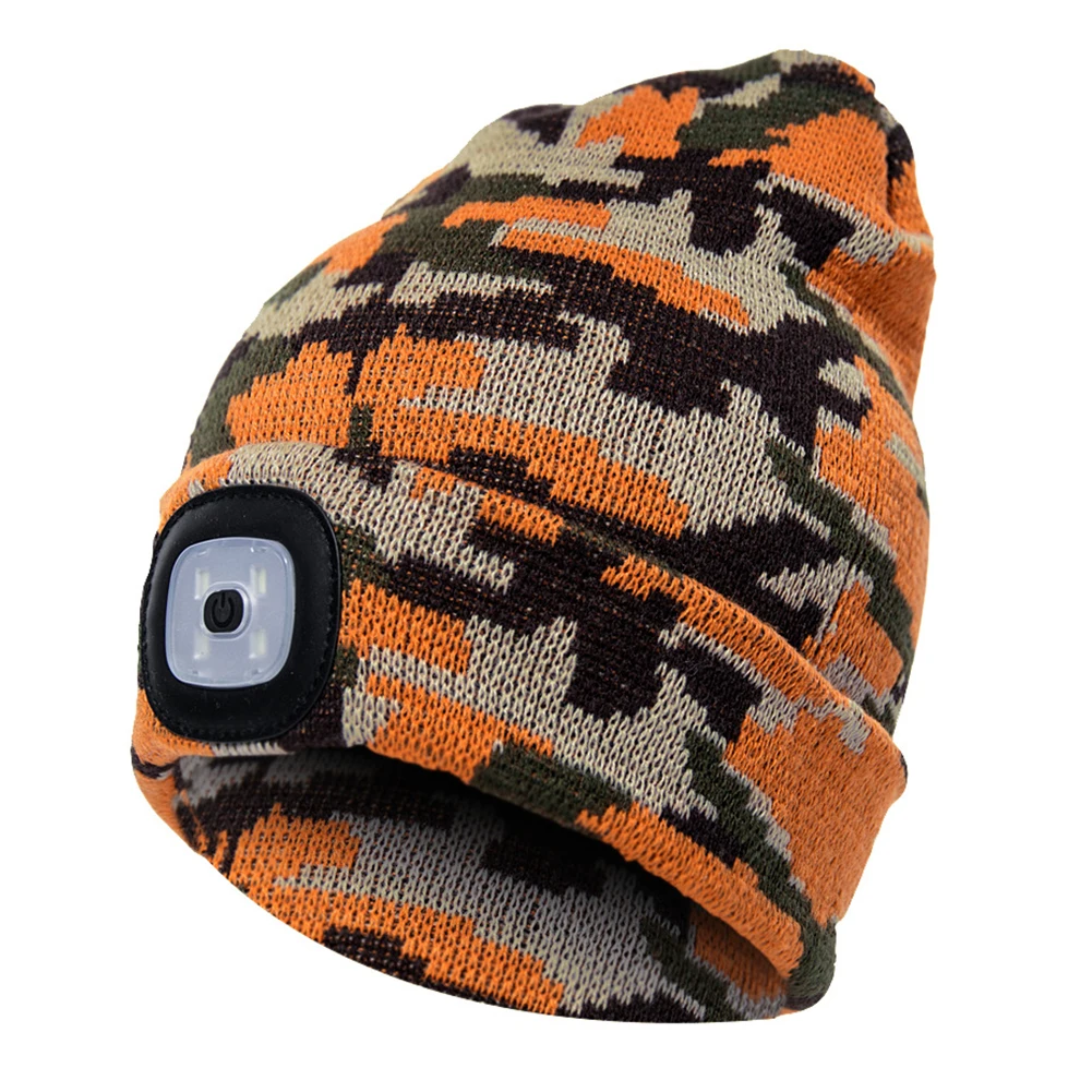 

Running Unisex Fishing Knitted Outdoor Climbing Camping Beanie Hat LED Light