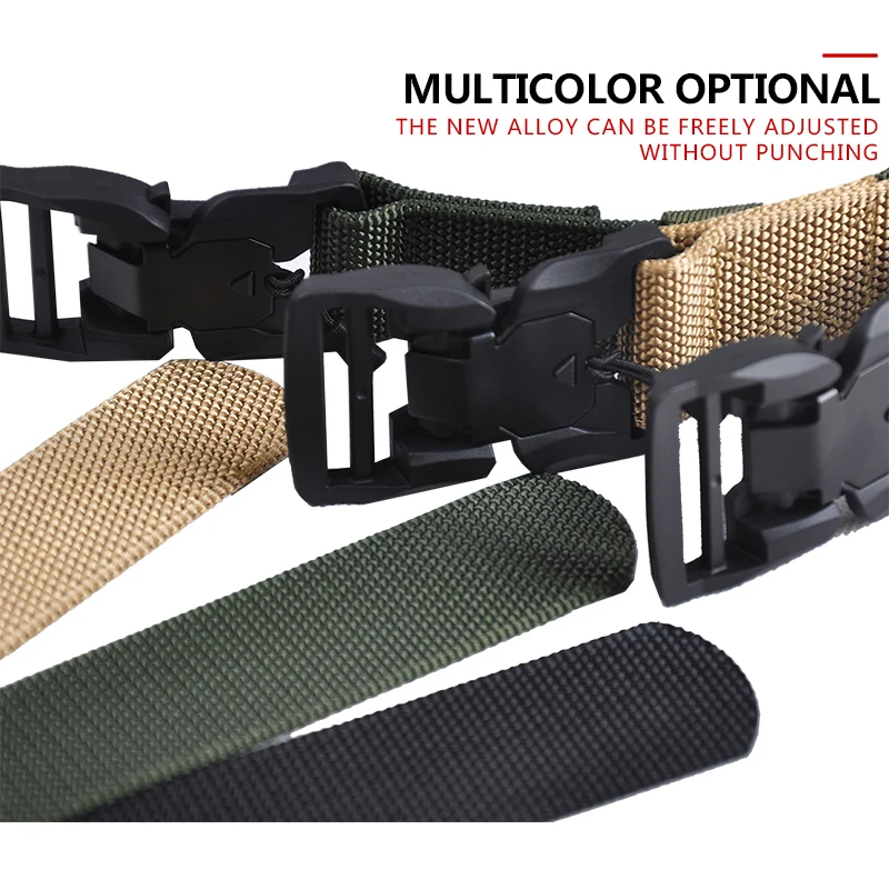 Ремень мужской тактический брезентовый пояс в армейском стиле быстросъемный