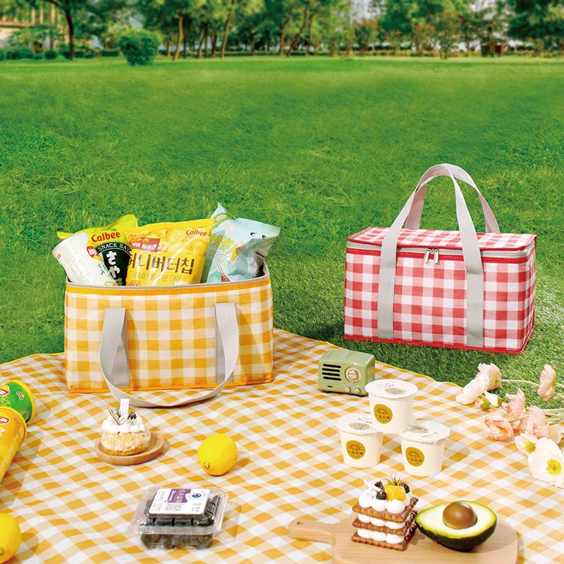 Outdoor Thermal Cooler Travel Picnic Bag Waterproof Thickened Cooler Bag Insulated Bag Picnic Cooler Basket Tin Foil Food Bags