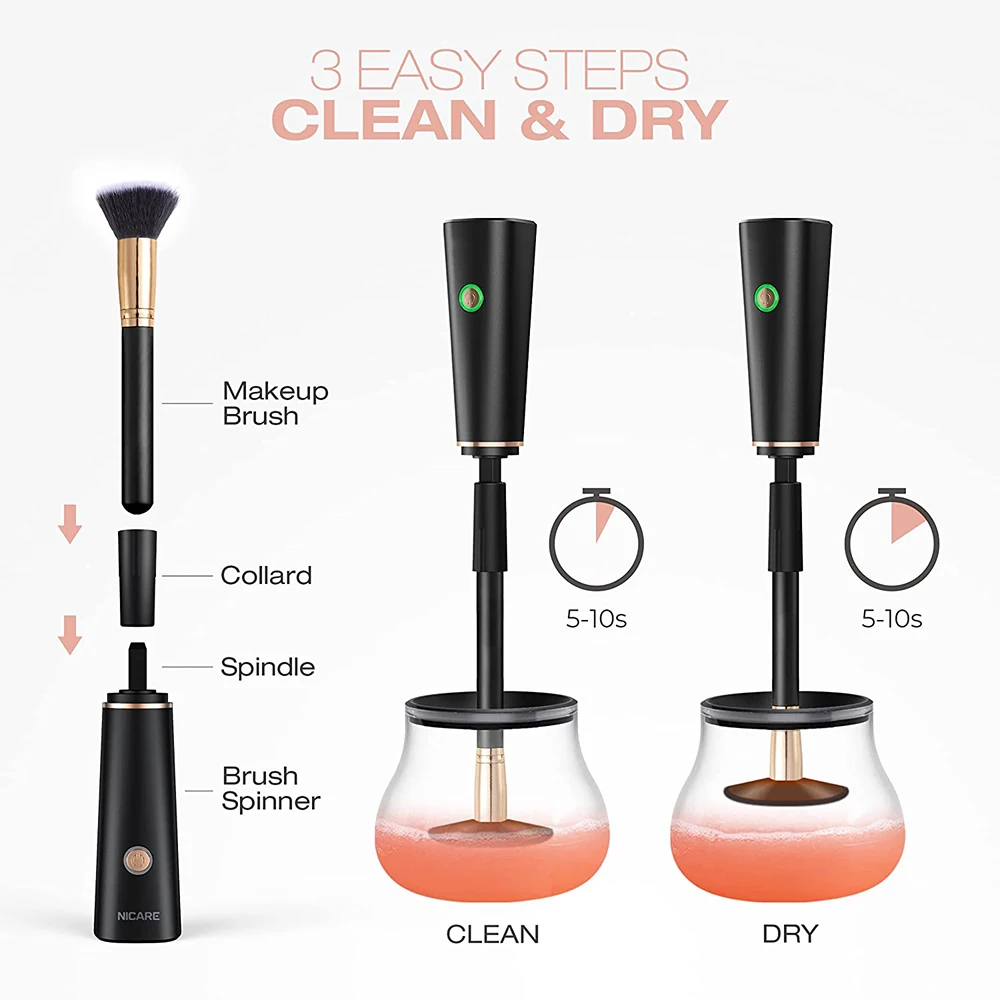 

Makeup Brush Cleaner and Dryer Automatic Clean Make Up Brushes Washing Machine 10 Seconds Silicone Make Up Brush Cleaning Tool