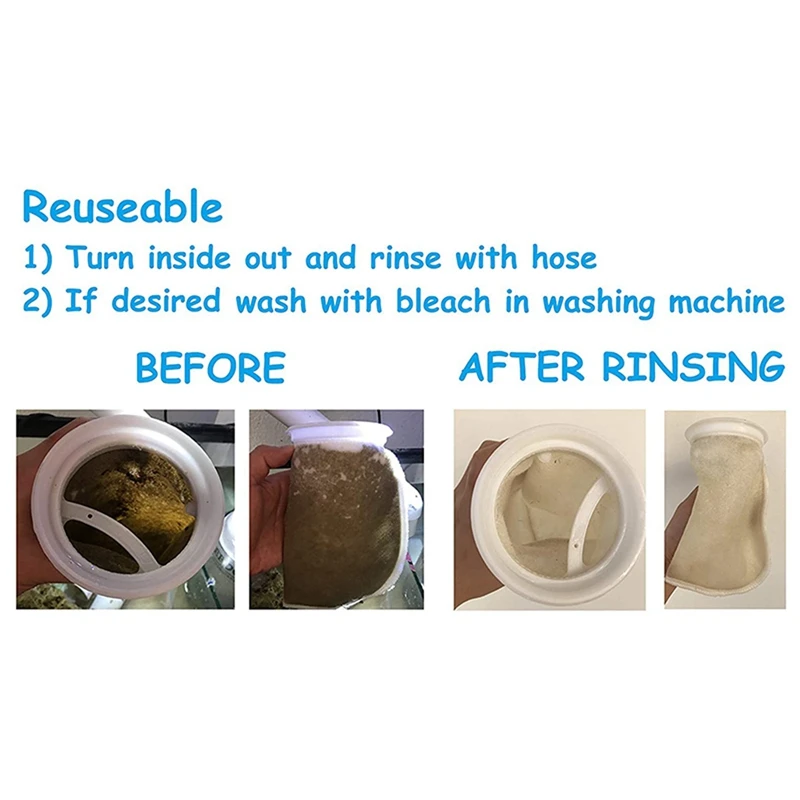 

20 упаковок фильтрующих носков, 200 микрометров, для аквариума/солевого аквариума, пруда, для поддона/перелива