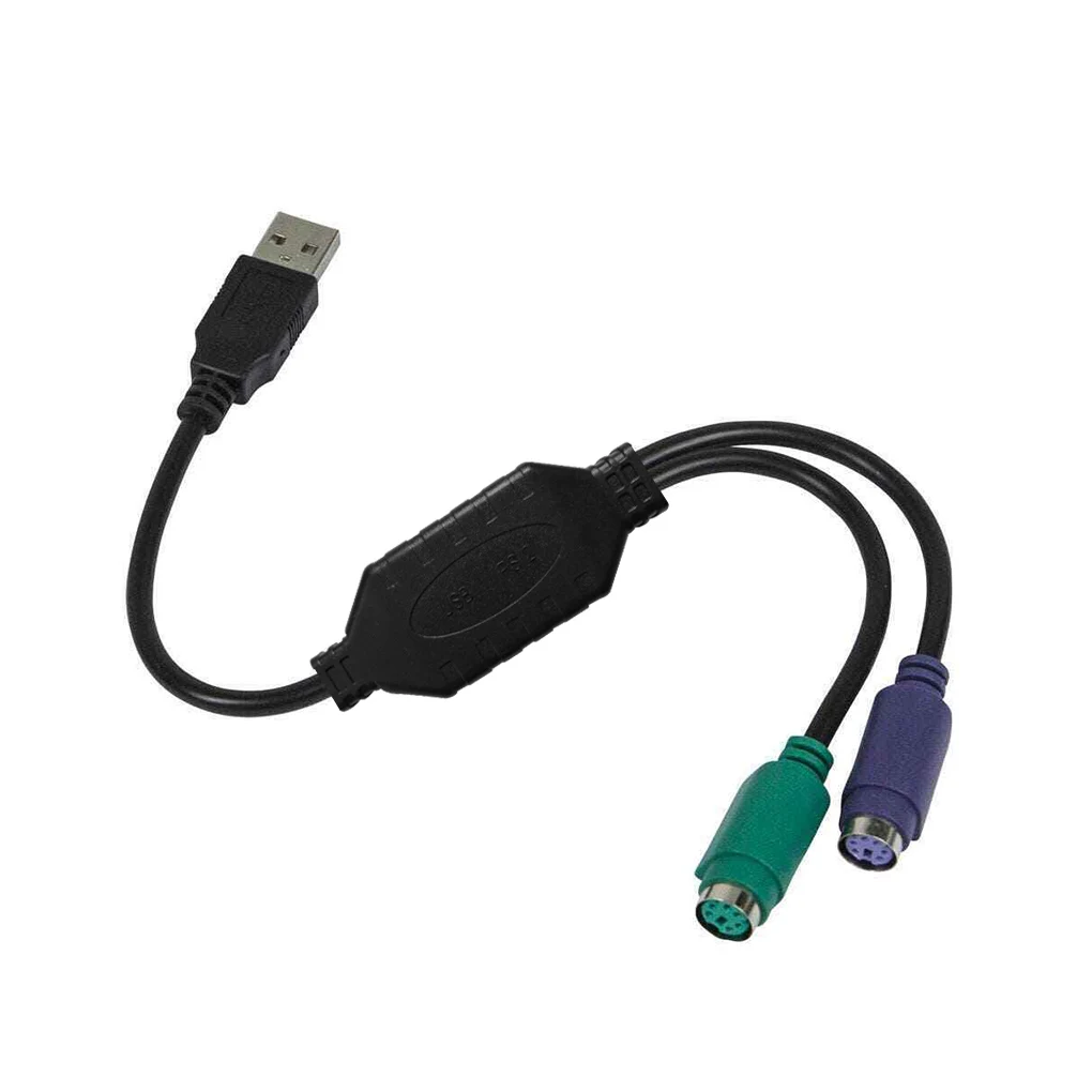 

2-в-1 PS 2 конвертер клавиатуры мыши в USB Кабель-адаптер разветвитель конвертер Соединительный шнур