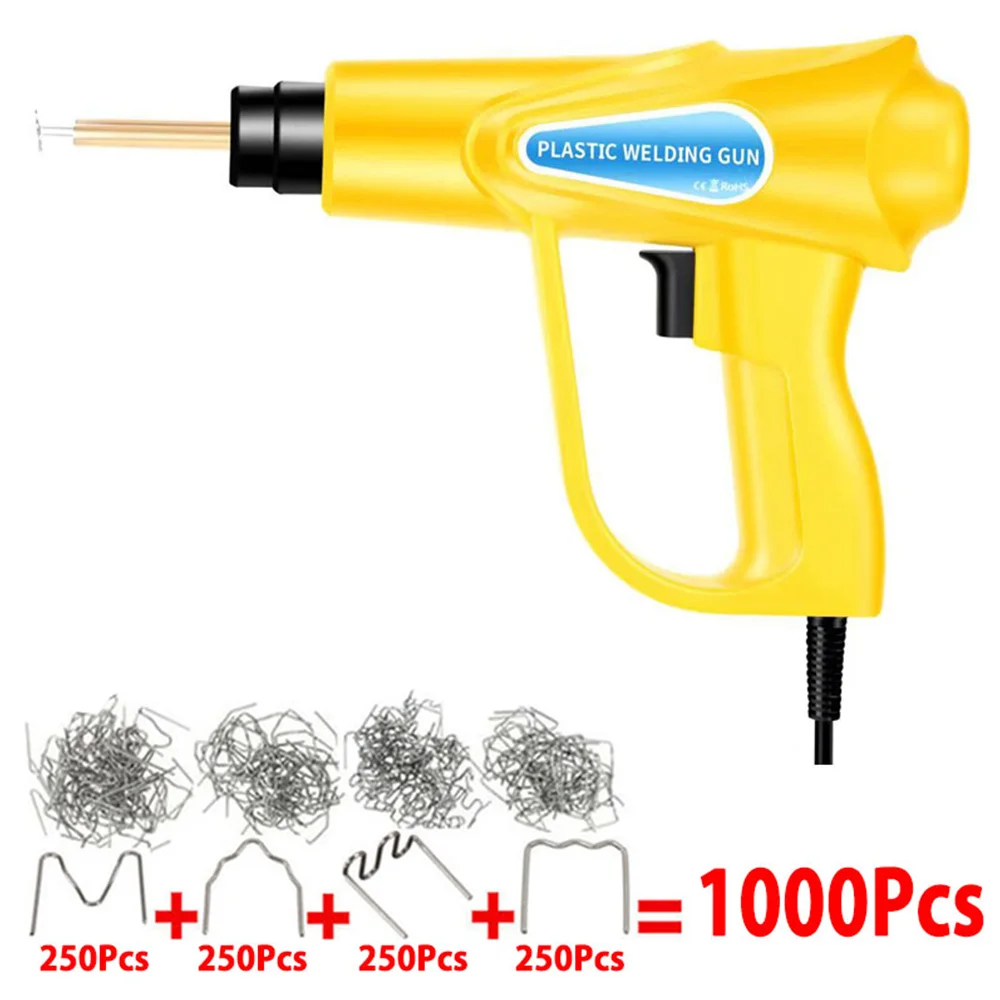 

70 Вт пластиковый сварочный аппарат, набор инструментов для горячего степлера, 1000-200 шт. скоб, ремонт большинства термосов, пластик, ремонт трещин на бампере автомобиля, каяка