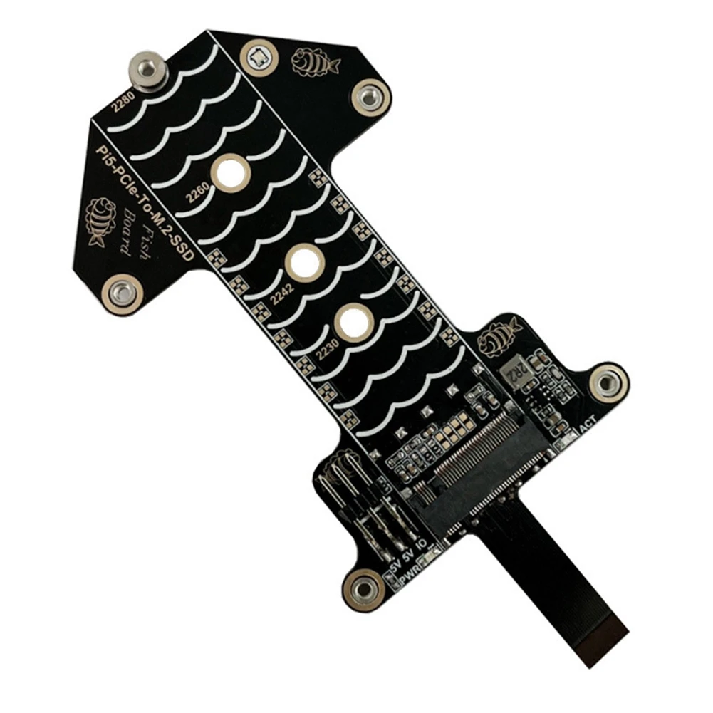 Плата адаптера для Raspberry Pi 5 плата PCIe к M.2 NVMe SSD совместимая с официальным корпусом