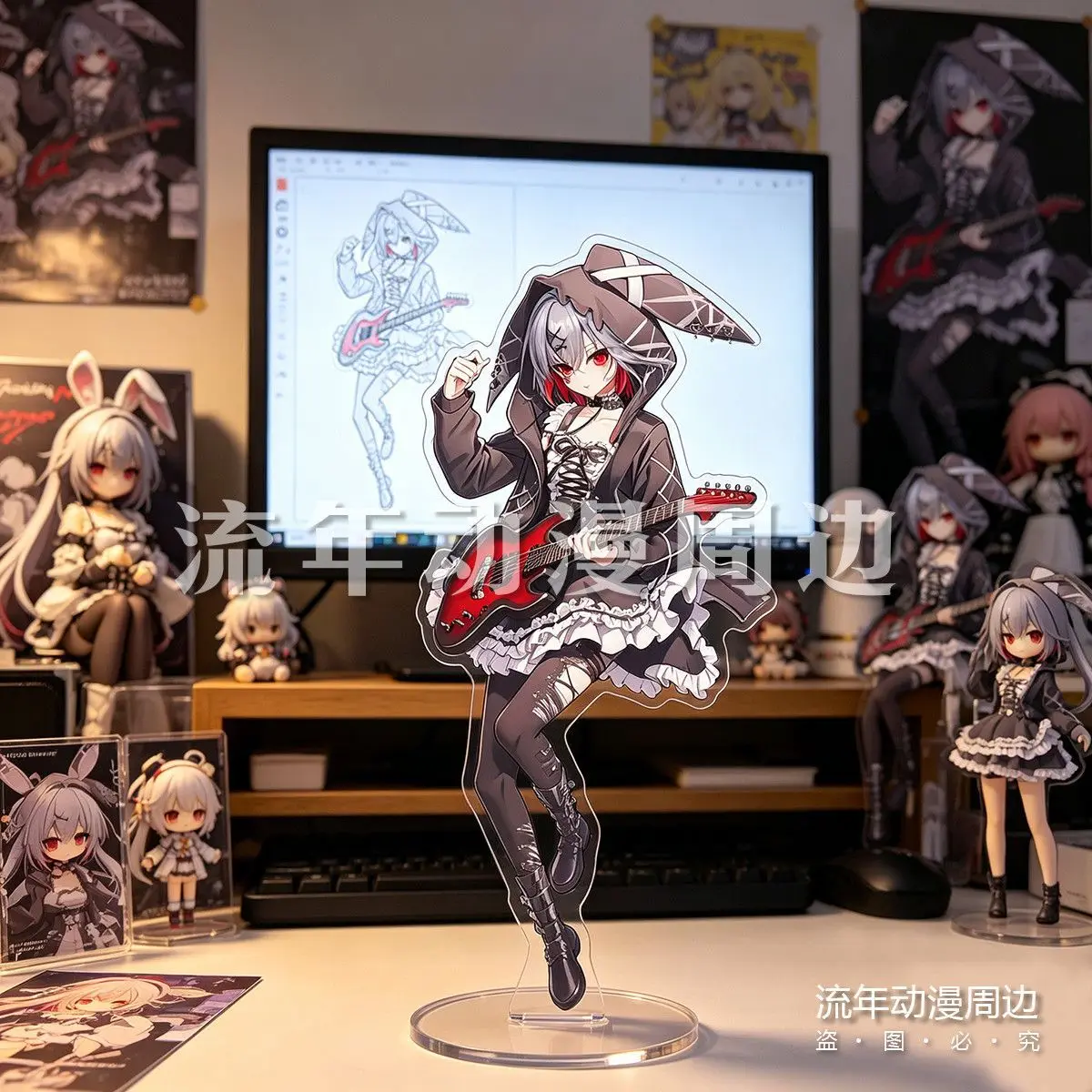 Акриловая подставка с персонажами аниме: Mahou Shoujo, Magical Girl, Witch Trial Collaboration, Meruru Shibaya, Lisa, Emma. Декор для стола в готическом стиле. (art.: 3920dc79b06da) - 3920dc79b06da