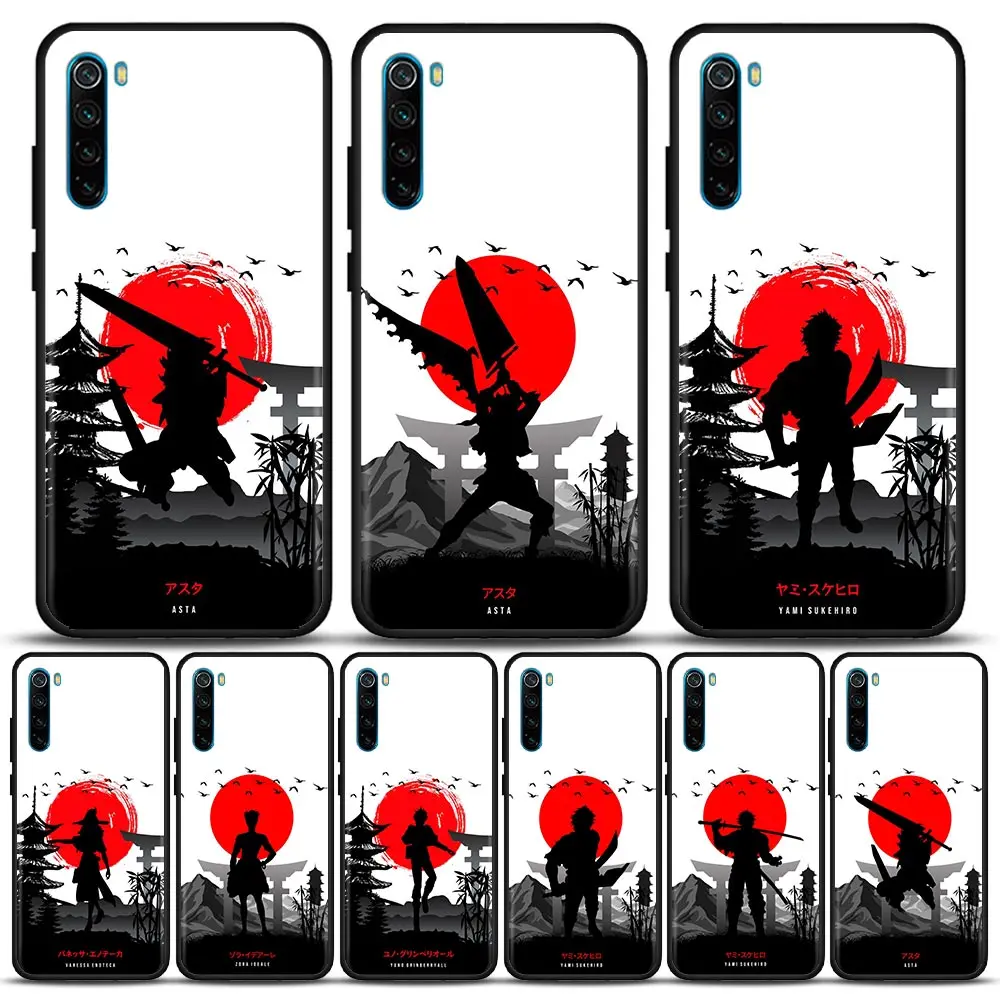 

Funda Case for Redmi 6 6A 7 7A 8 8A 9 9A 9C 9T 10 10C K40 K40S K50 Pro Plus Gaming TPU Case Coque Cover Manga Anime Black Clover