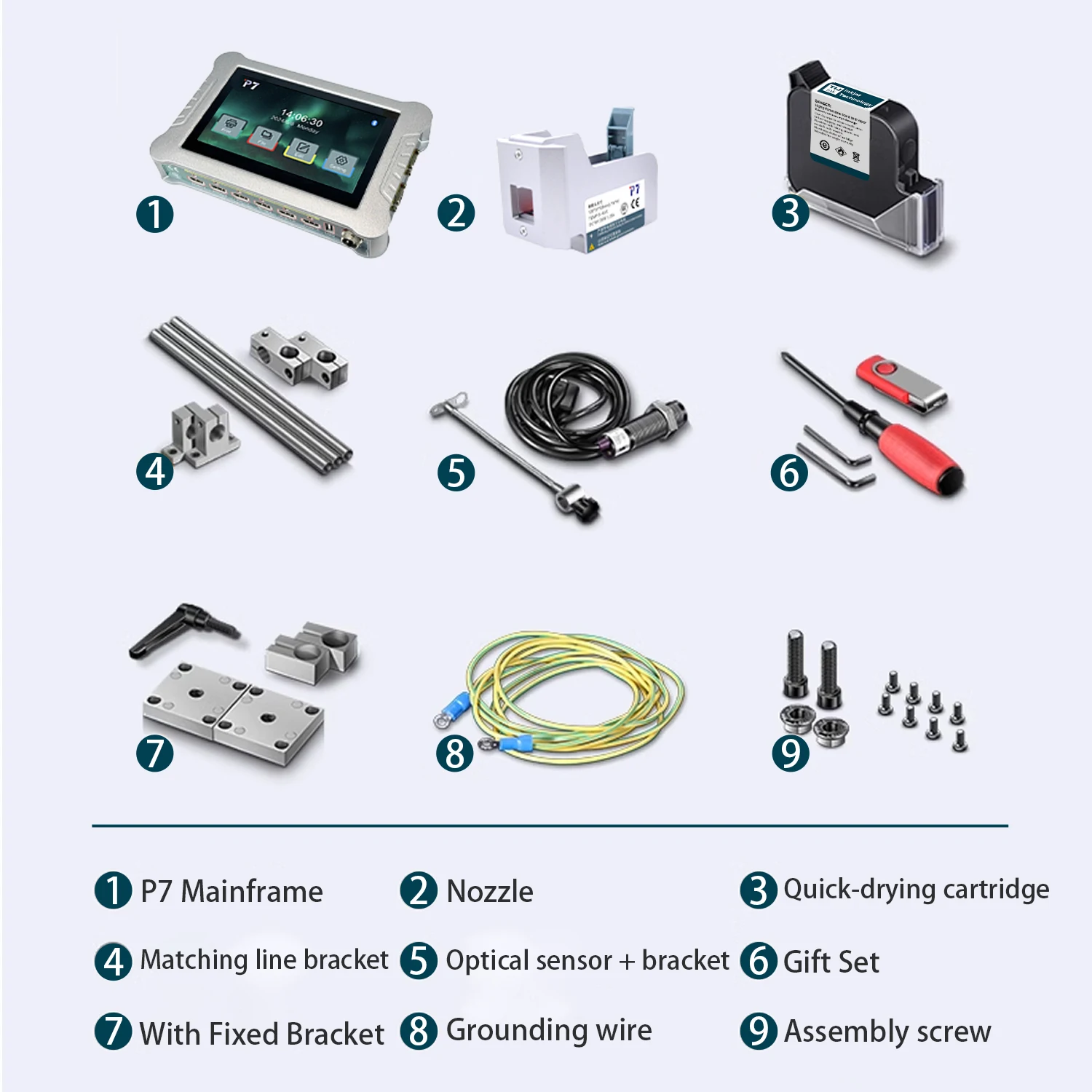Высокоскоростной принтер этикеток Phezer P7 12 7/25 4 мм TIJ QR Bar код партии дата номер