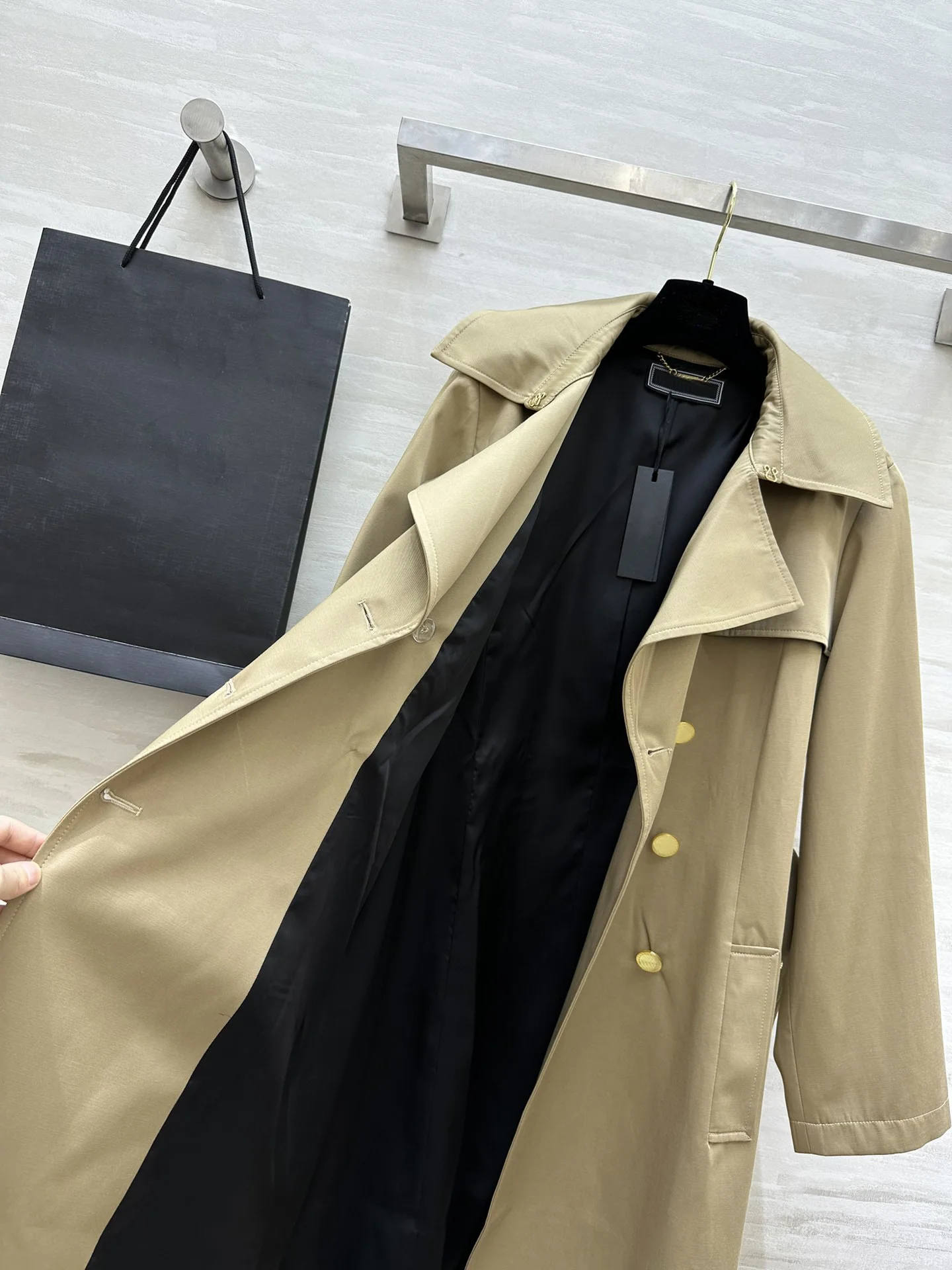 Осенне-зимний новый классический двубортный длинный плащ в стиле ретро