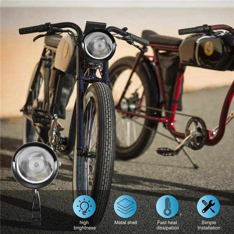 

180 Lumen Bright Retro Bicycle/Bike/Cycling Tricycle light LED Headlight Safety Lamp