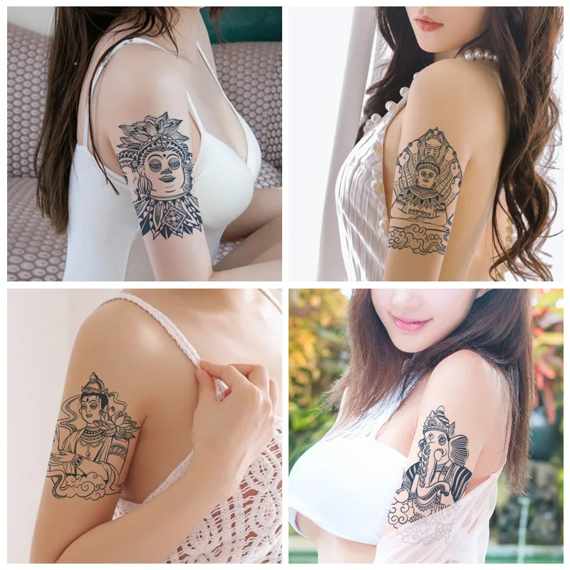 

Тату-наклейка Будда, водостойкая, прочная