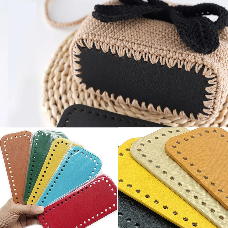 

PU Geometric Bag Bottom For Women Handbag Solid Color Oval Bottom Multi-colored Rectangle Bag Bottom Durable DIY Bag Accessories