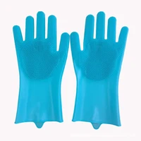 1 pair silicone gloves dishwashing cleaning gloves magic dish washing glove silicone kitchen bathroom cleaning supplies