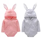 Детское пасхальное боди с капюшоном и ушками кролика для мальчиков и девочек