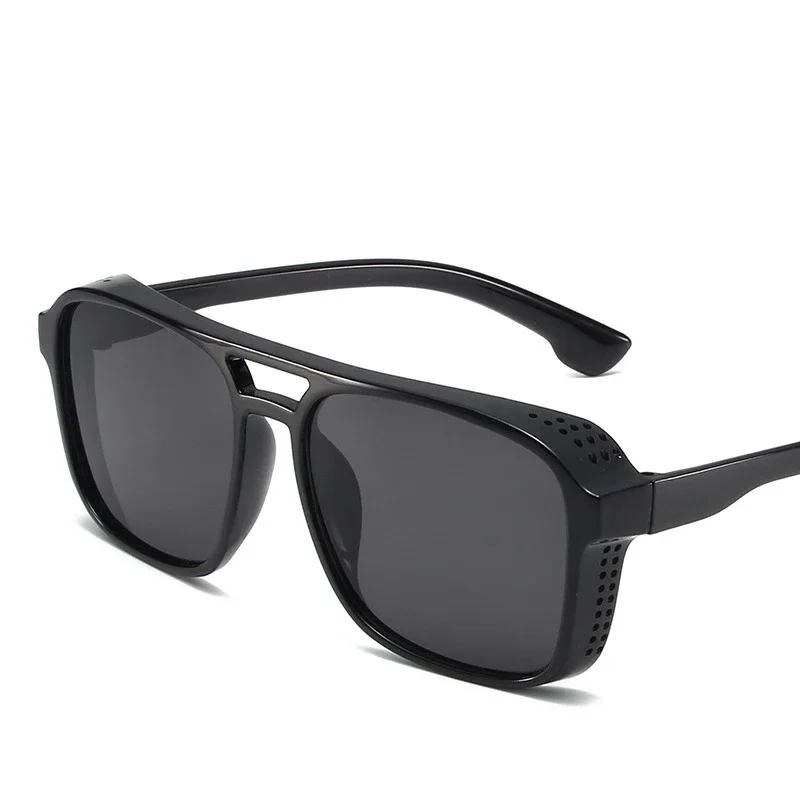 RBROVO 2024 двойной луч панк Солнцезащитные очки Мужские Винтажные квадратные для