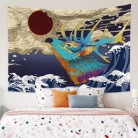 japanese deer sea mandala tapestry astrology wall hanging hippie bohemian table cloth yoga blanket for living room decoration